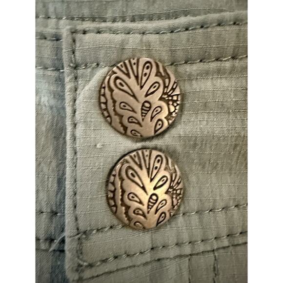 Prana Pants Womens XS Blue Capri Cropped Outdoor Hiking Stretch Ruched Buttons - Picture 4 of 6